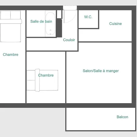 Joli F3 - 50m De La Apartman